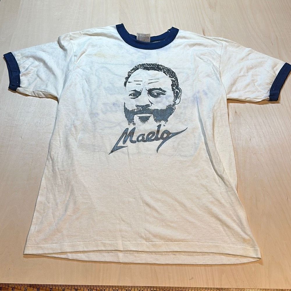 Vintage 70s 80s Maeloy Sembrando Culture Single Stitch‎ Made In USA Hanes Ringer